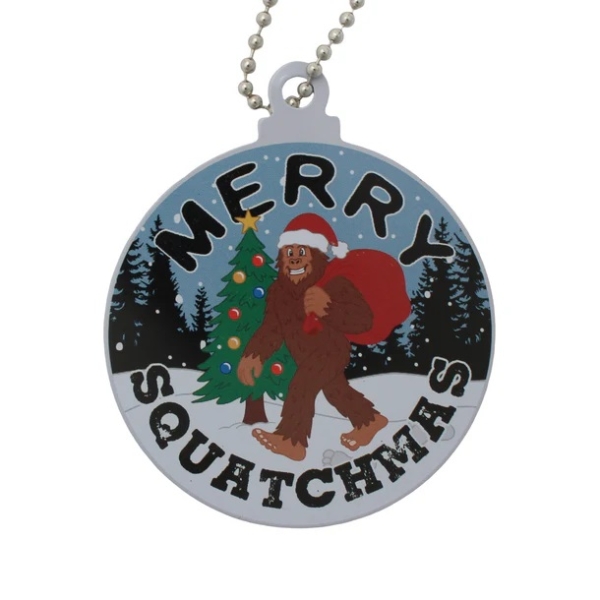 Merry Squatchmas Cache Buddy Travel Tag
